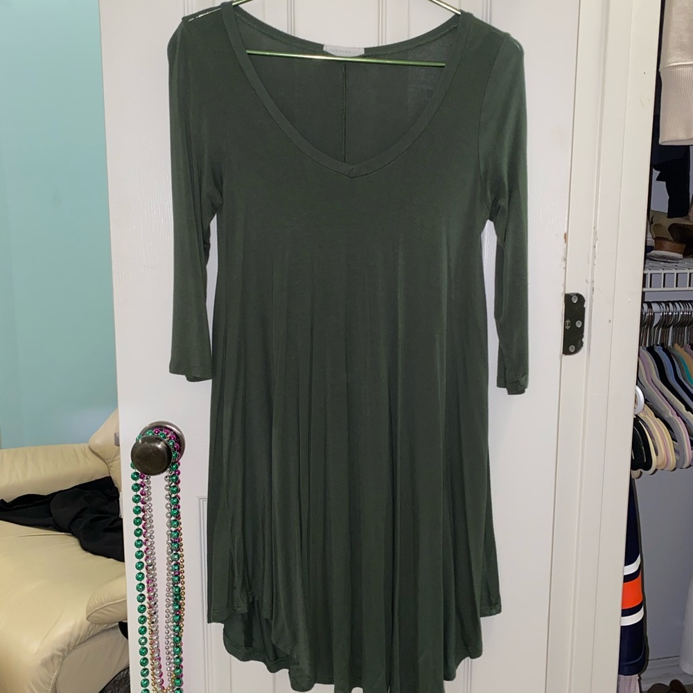 Dark Green Piko Like Dress